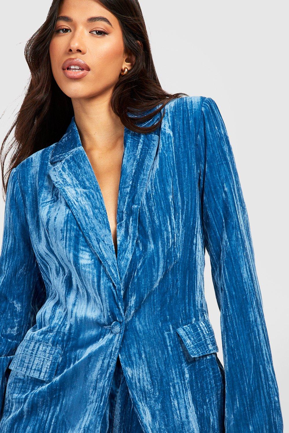Crinkle velvet suit store